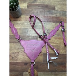 Pink Boot Stitch Headstall...