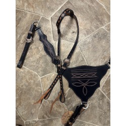 Denim Boot Stitch Headstall...