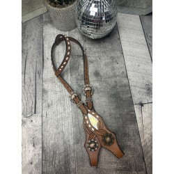 Gold Designer Leather Headstall