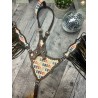 Multi Colour GG Designer Headstall & Fringe Breast Collar Set