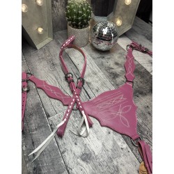 Pink Boot Stitch Headstall...