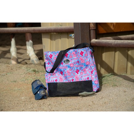 New! Turquoise Floral Everything Equine Tote Bag-Turquoise Floral main image 0