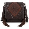 Montana West Tooled Fringe Collection Concealed Carry Crossbody - Coffee