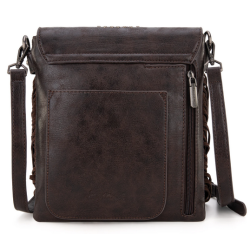 Montana West Tooled Fringe Collection Concealed Carry Crossbody - Coffee