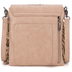 Montana West Tooled Fringe Collection Concealed Carry Crossbody - Tan