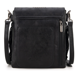 Montana West Tooled Fringe Collection Concealed Carry Crossbody - Black