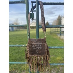 Distressed Leather Boot Stitch Purse