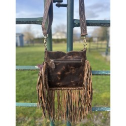 Distressed Leather Boot Stitch Purse