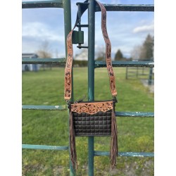 Brown Quilted Leather Purse