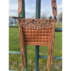 Tan Quilted Leather Purse