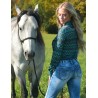 Cowgirl Tuff Pullover Button Up Teal And Grey Chevron