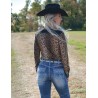 Cowgirl Tuff Pullover Button Up Leopard With Turquoise Accents
