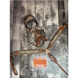 Leopard Headstall and Breast Collar Set