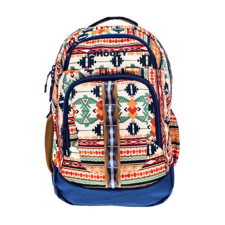 Hooey "Ox" Backpack - Tan/ Blue Aztec