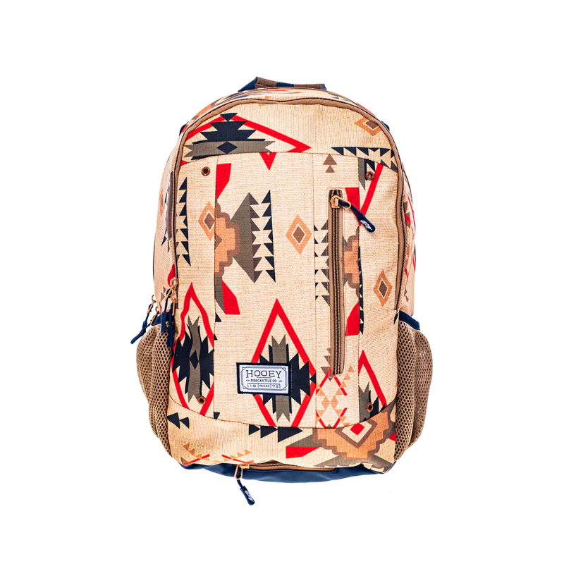 Hooey "Rockstar" Backpack - Tan/ Navy Nomad Pattern