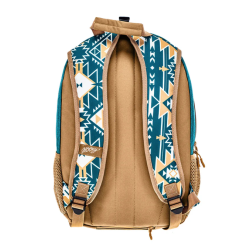 Hooey "Rockstar" Backpack - Tan/ Teal Aztec