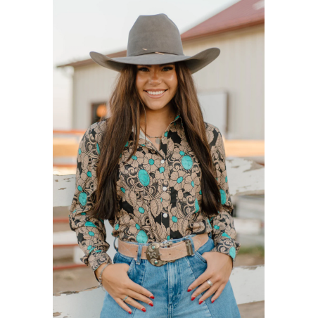 Sterling Kreek Tattoos On This Town Button Down Rodeo Shirt