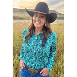Sterling Kreek Tooled in Turquoise Button Down Rodeo Shirt