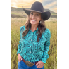 Sterling Kreek Tooled in Turquoise Button Down Rodeo Shirt