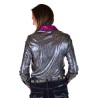 Cowgirl Tuff Pullover Button Up Multicolor Foil With Pink Accents Lightweight Stretch Jersey