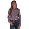Cowgirl Tuff Pullover Button Up Soft Lavender Metallic Leopard Shimmer