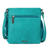 WG44-8360 Wrangler Leather Fringe Jean Denim Pocket Crossbody - Turquoise - Turquoise