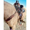 Pink Designer Leather Headstall & Breast Collar Set