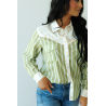 Howdy Hanny Olive Stripe Pearl Snap Rodeo Shirt