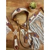 Pink Bling Ponderosa Headstall and Fringe Breast Collar Set