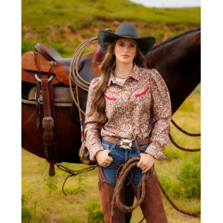 Howdy Hanny Leopard Pearl Snap Rodeo Shirt