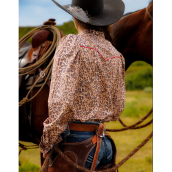 Howdy Hanny Leopard Pearl Snap Rodeo Shirt