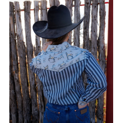 Howdy Hanny Foal Floral Pearl Snap Rodeo Shirt