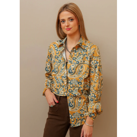 Sterling Kreek Bandana Honey Button Down Rodeo Shirt