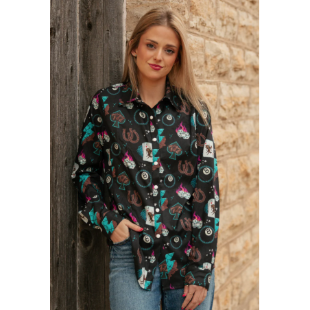 Sterling Kreek Cowgirl Charm Button Down Rodeo Shirt