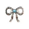 Silver and Turquoise Bow Ring or Scarf Charm