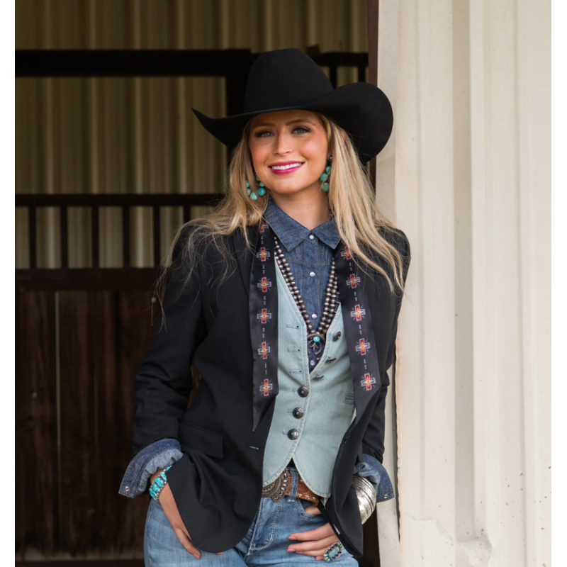 Fringe Scarves Twilly Cross Me-Black