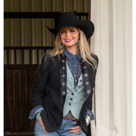 Fringe Scarves Twilly Cross Me-Black