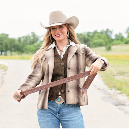 Fringe Scarves Twilly Cross Me-Caramel Brown