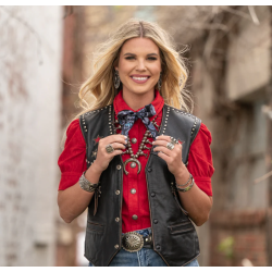 Fringe Scarves Twilly Turqs and Conchos-Black