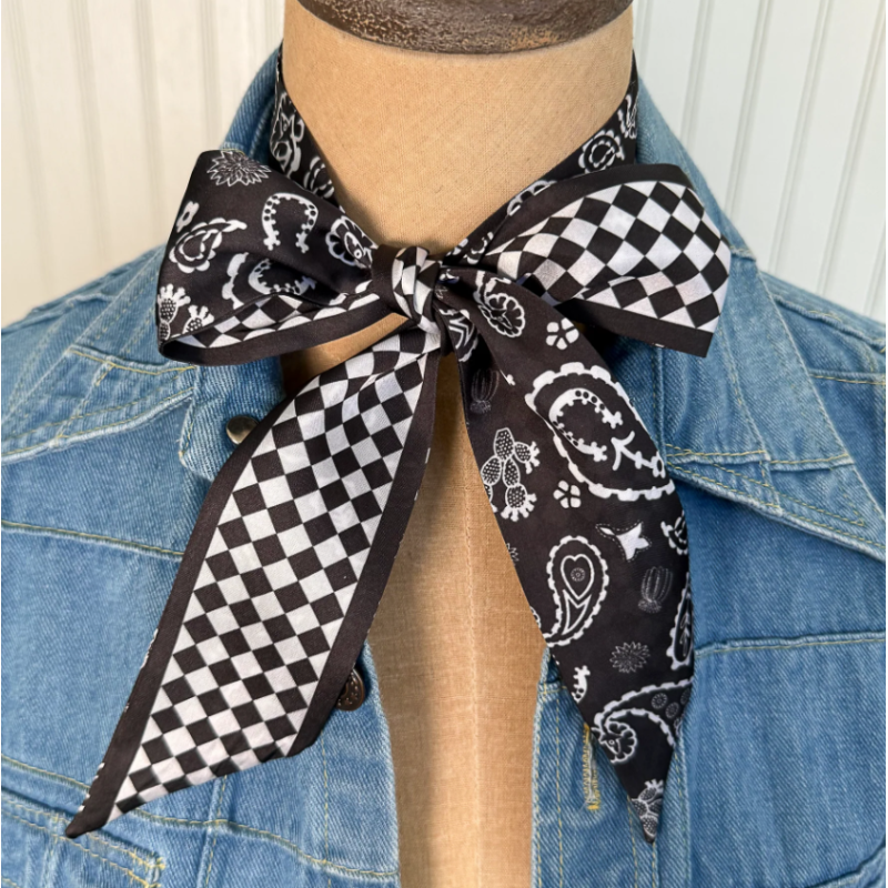 Fringe Scarves Twilly Luck be a Paisley-Black