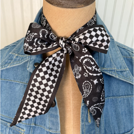 Fringe Scarves Twilly Luck be a Paisley-Black