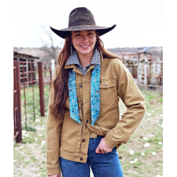 Fringe Scarves Twilly Luck be a Paisley-Dusty Blue