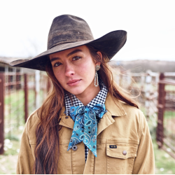 Fringe Scarves Twilly Luck be a Paisley-Dusty Blue
