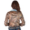 Cowgirl Tuff Pullover Button Up Tan and Sky Paisley