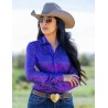 Cowgirl Tuff Pullover Button Up Purple Sequin