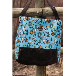 Turquoise Howdy Everything Equine Tote Bag