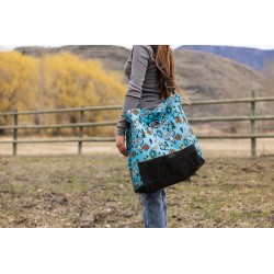 Turquoise Howdy Everything Equine Tote Bag