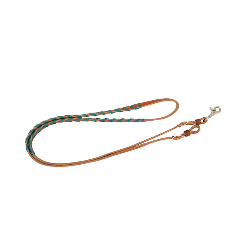 Cowboy Tack Turquoise Laced Harness Leather Barrel Reins 5/8"