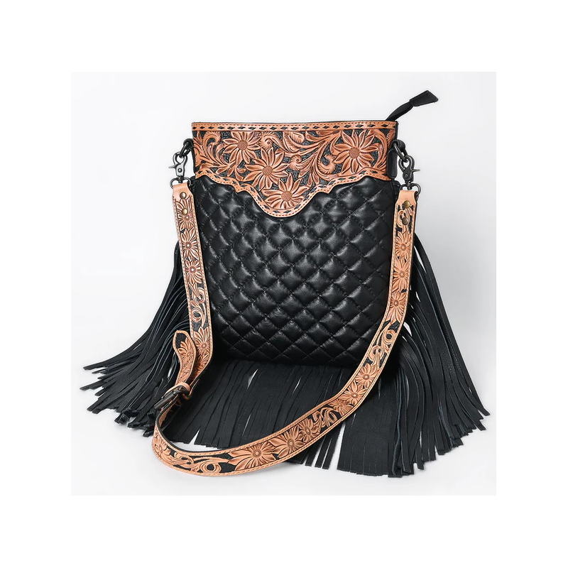 American Darling Crossbody Black Quilted Leather Purse