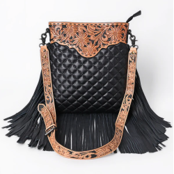 American Darling Crossbody Black Quilted Leather Purse